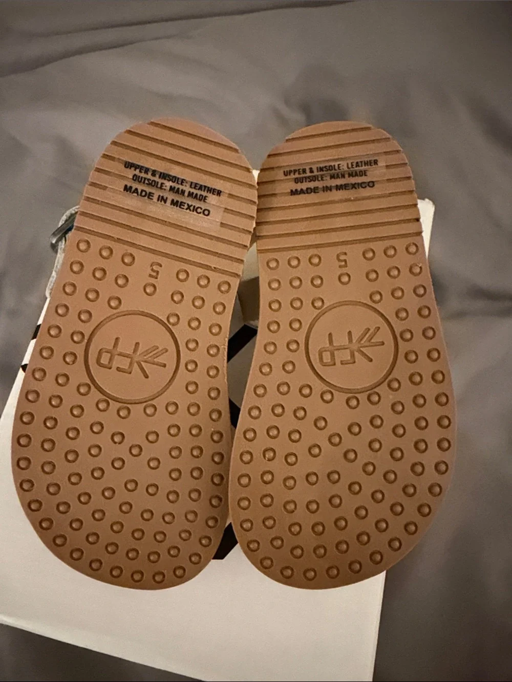 Freshly Picked Tan Leather Baby Sandals with Buckles